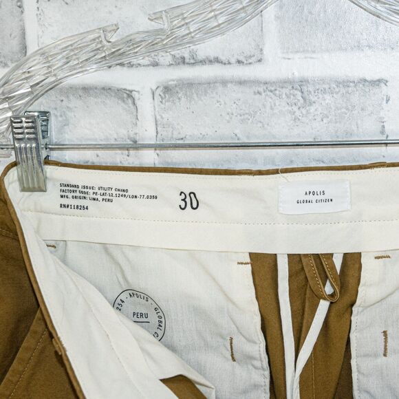 Apolis Global Citizen Utility Chino Pants in light brown khaki Men's size 30 - Picture 2 of 9